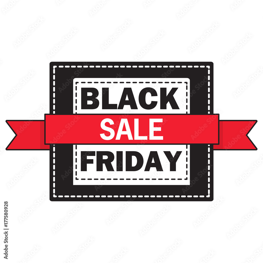 Black Friday discount sale tag.Holiday shopping marketing template.On line store.Falling of the price sticker.