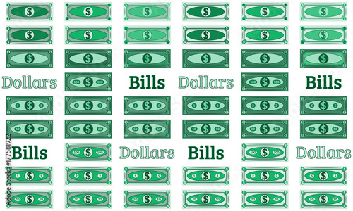 Collection of vector dollars