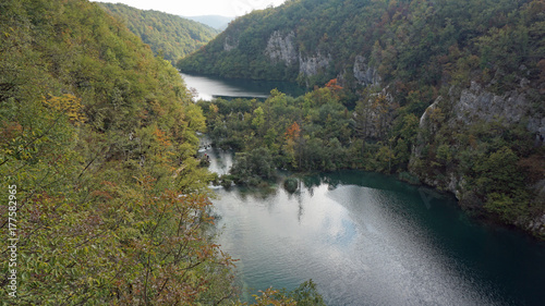 amazing landscape at the plitvice lakes in croatia