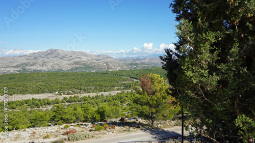 mountain view in the area of dubrovnik in croatia