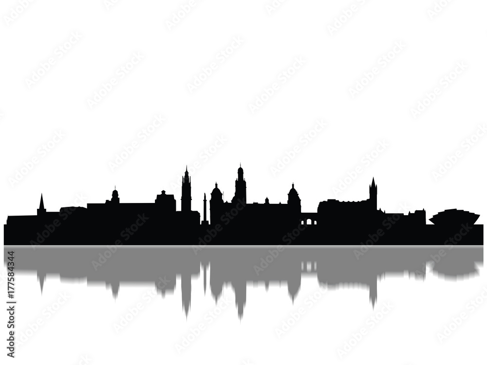 Detailed Glasgow Monuments Skyline Silhouette