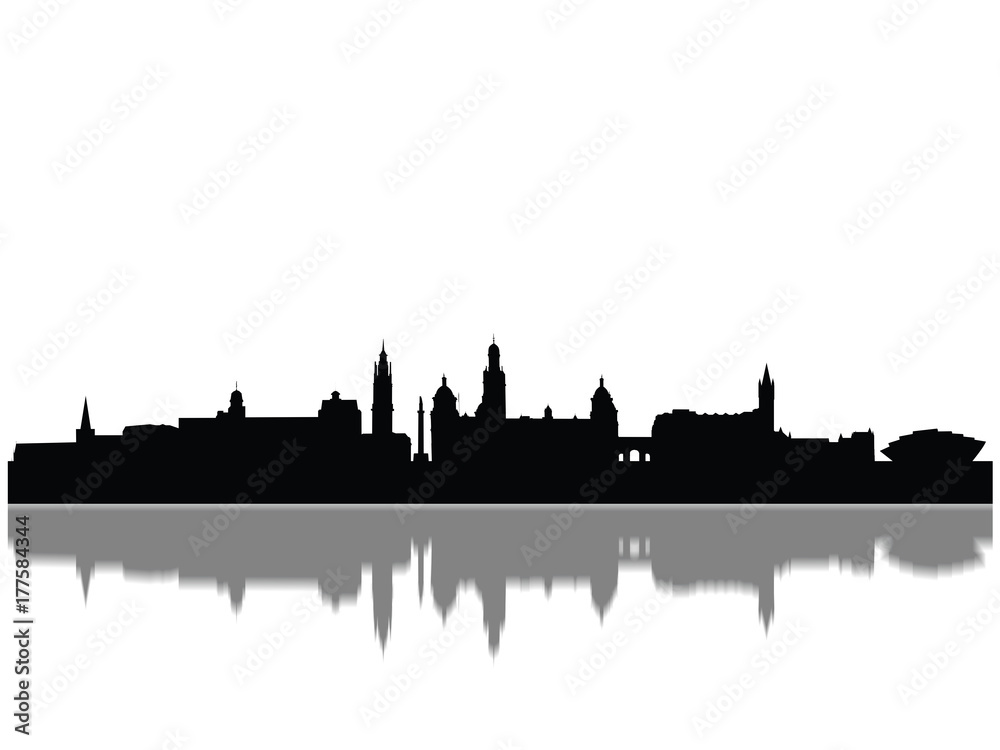 Detailed Glasgow Monuments Skyline Silhouette Detailed Glasgow Monuments Skyline Silhouette