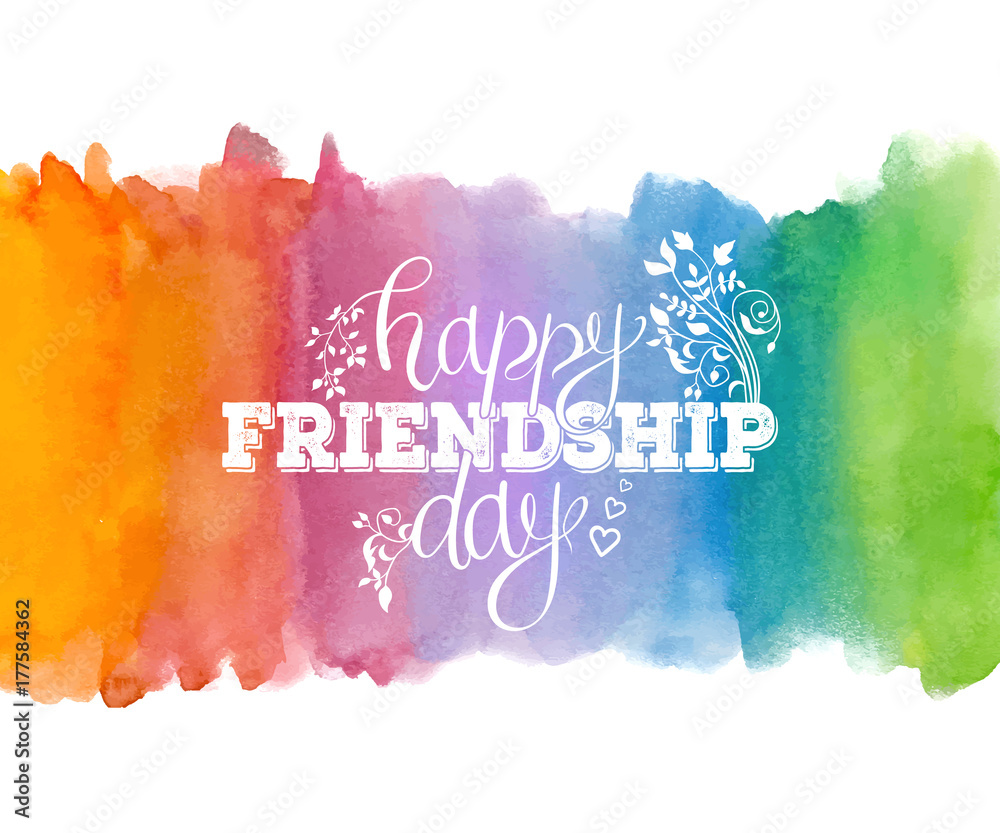 Happy Friendship day, holiday of best friends. Hand drawn ...