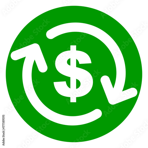 refund money green circle icon