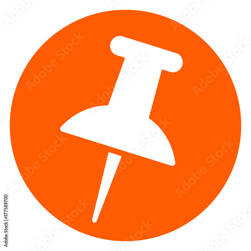 push pin icon orange circle icon