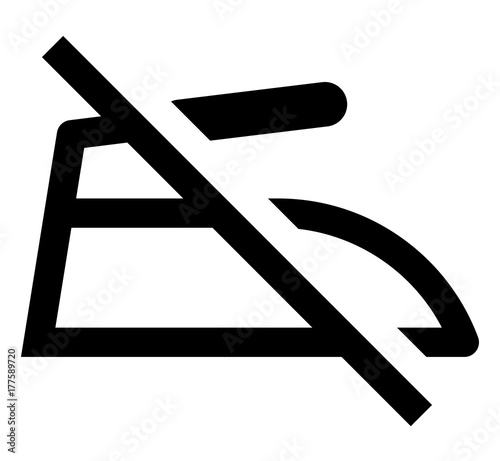 no iron steam icon on white background