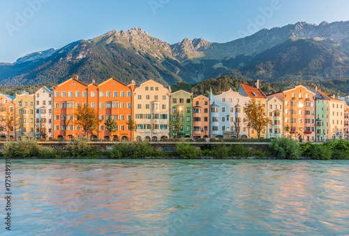 Valokuvatapetti Inn river on its way through Innsbruck, Austria.