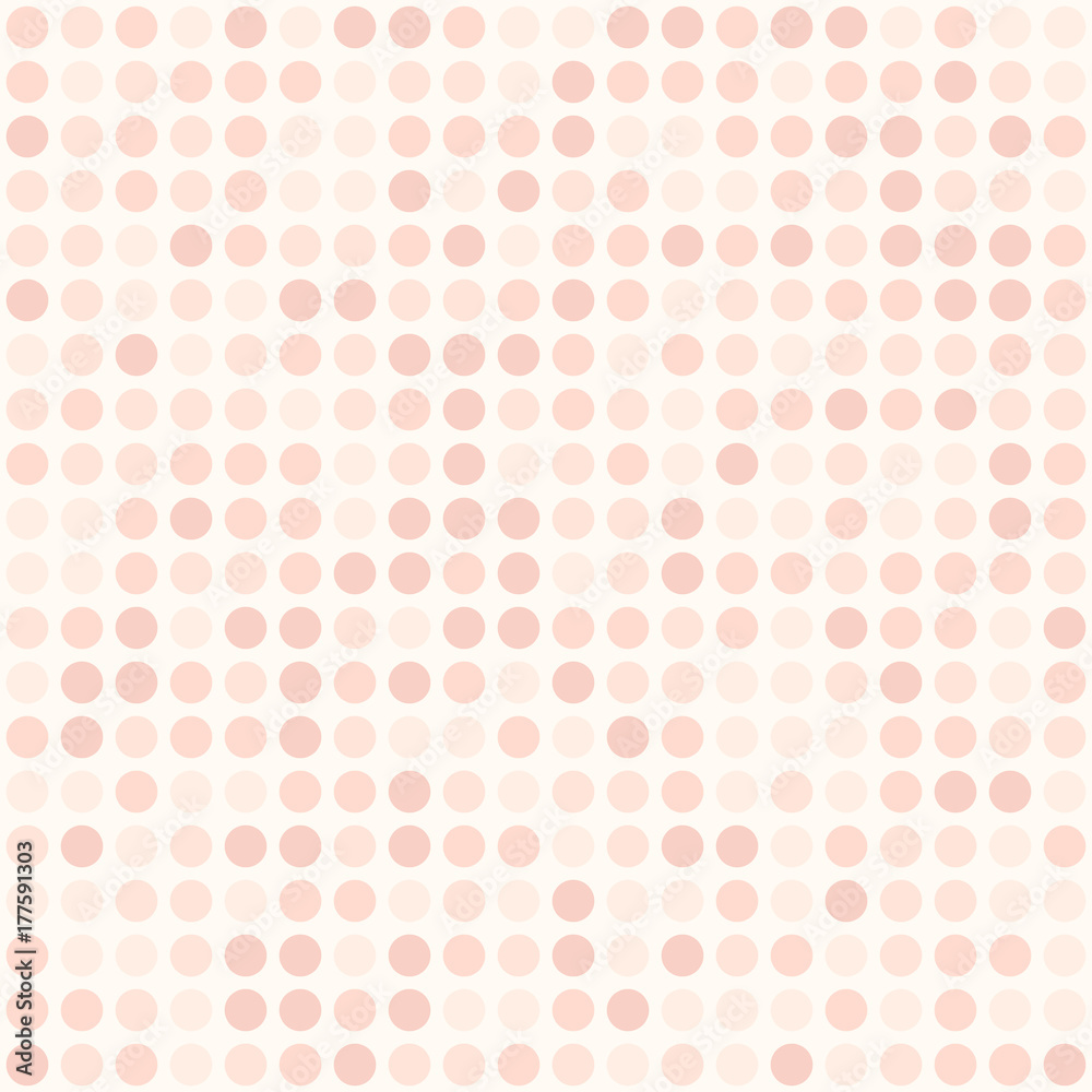 Rose polka dot pattern. Seamless vector background