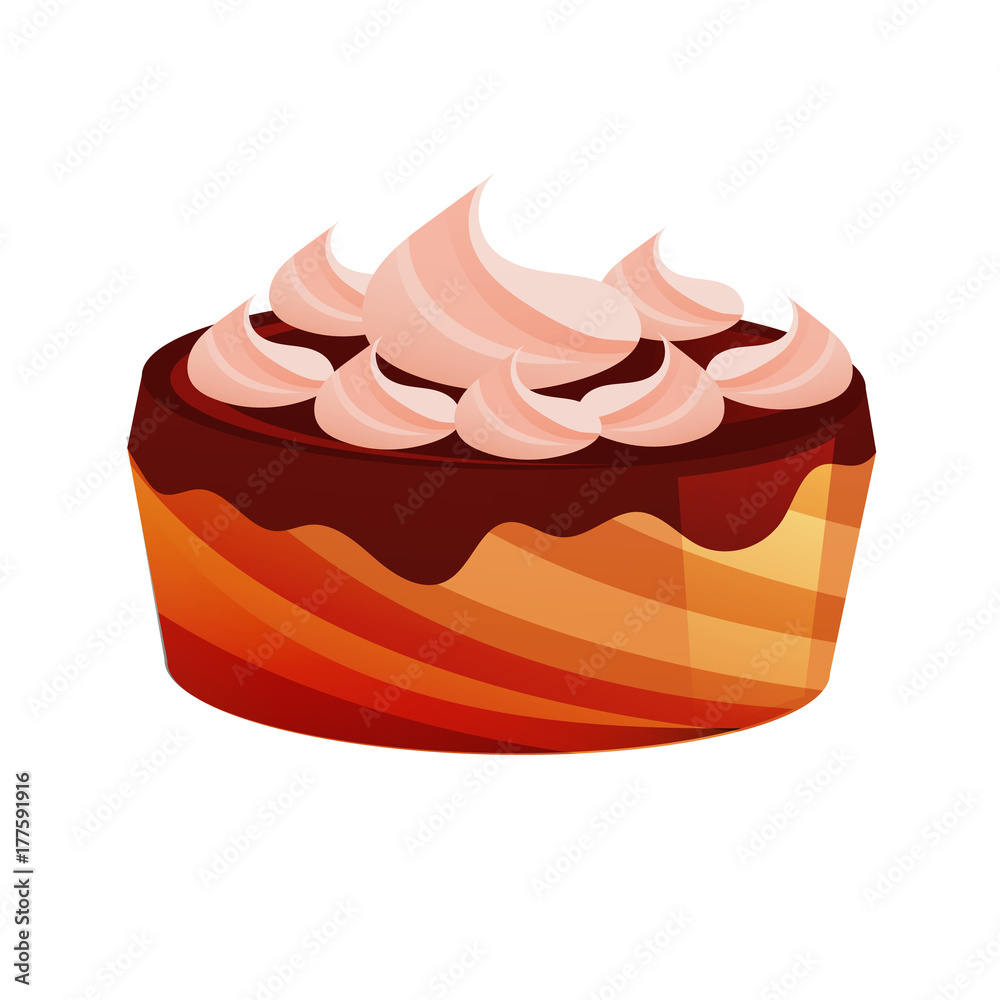 Cake, dessert, in chocolate glaze, with cream and biscuit. Cake, dessert, in chocolate glaze, with cream and biscuit.