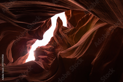The canyon at lower antelope. Curve of sandstone of canyon.