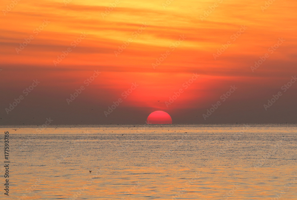Beautiful sunrise on the sea