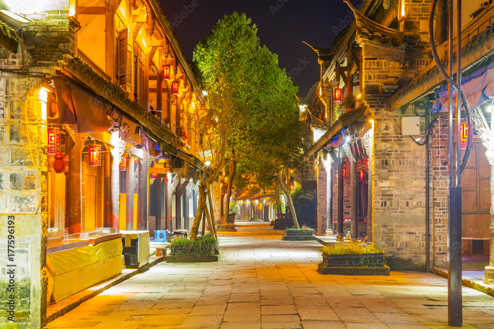 Night scene of Sichuan ancient town