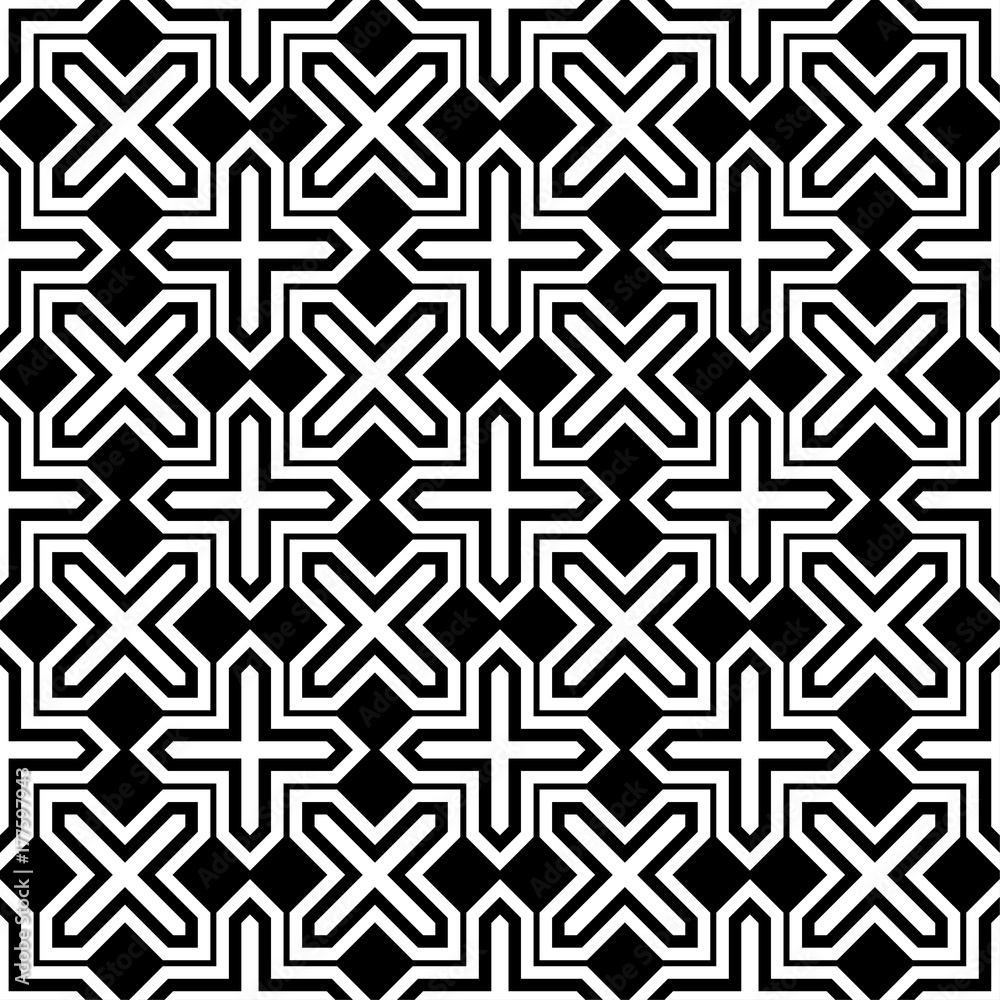 Black and white geometric ornament. Seamless pattern Black and white geometric ornament. Seamless pattern