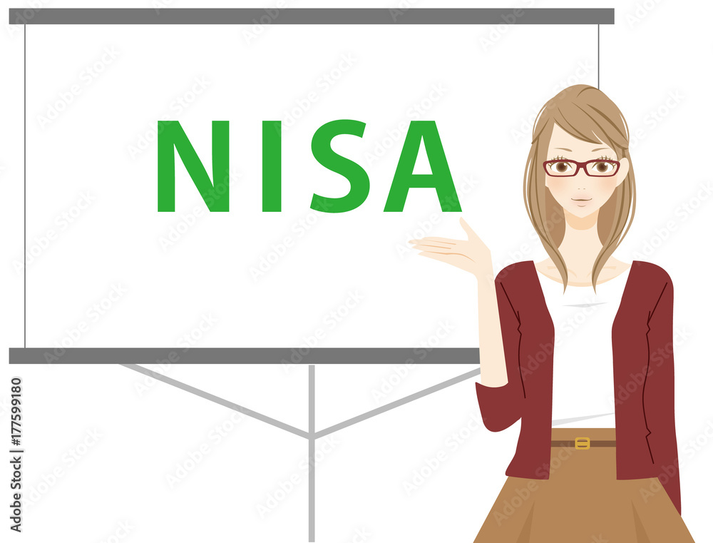 NISAを説明する女性 主婦 会社員