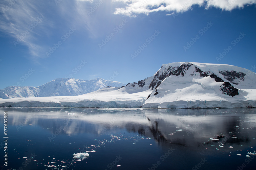 A mountain range in Antarctica.