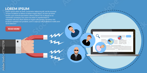 Customer retention, customer support and service banner concept eps 10 vector