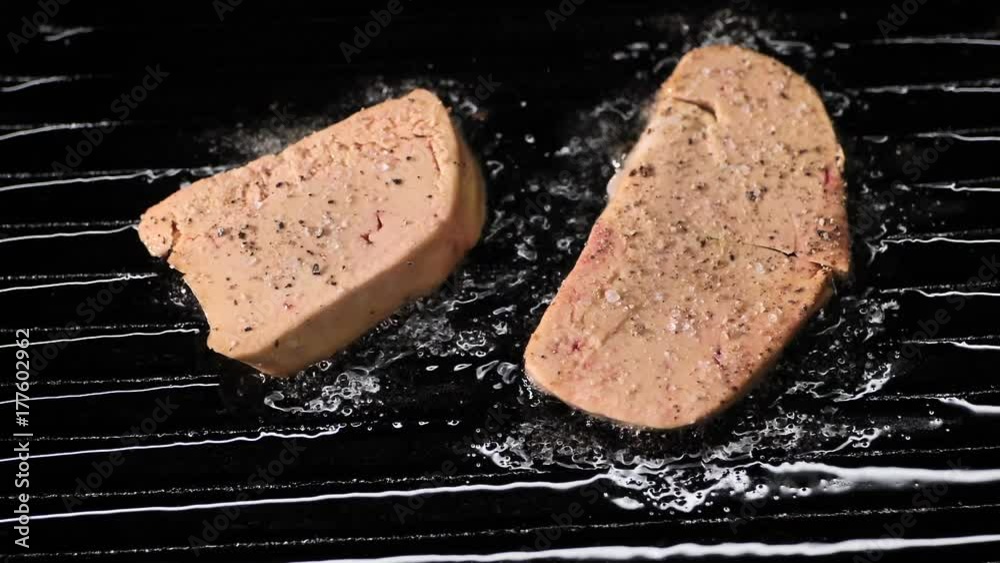 foie gras cooked in a frying pan