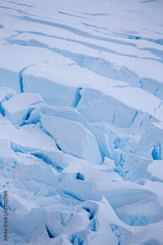 Huge crevasses on this glacier in Antarctica © robert