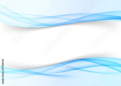 Blue mild soft futuristic swoosh gradient smoke border lines fashion poster template