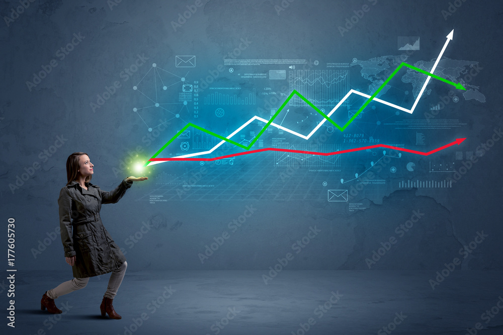 Woman holding stock-market