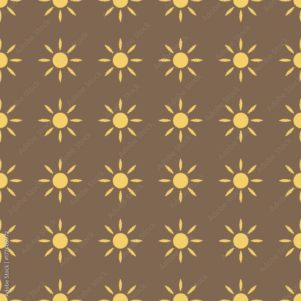 Sun vector illustration on a seamless pattern background Sun vector illustration on a seamless pattern background