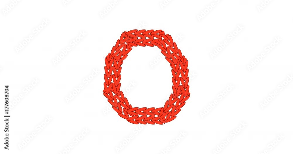 Knitting alphabet abc letter O in red color on white background. Christmas or New Year concept for banner, card, billboard, print or web site. 2D cartoon animation in 4K. Knitting alphabet abc letter O in red color on white background. Christmas or New Year concept for banner, card, billboard, print or web site. 2D cartoon animation in 4K.