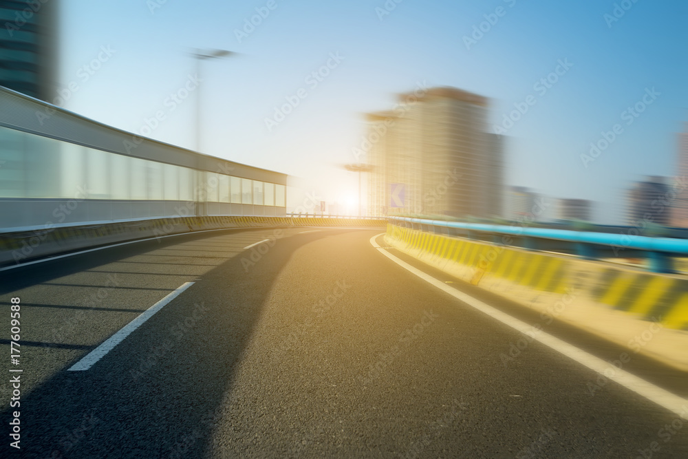 Urban construction roads and skyline