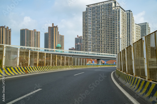 Urban construction roads and skyline