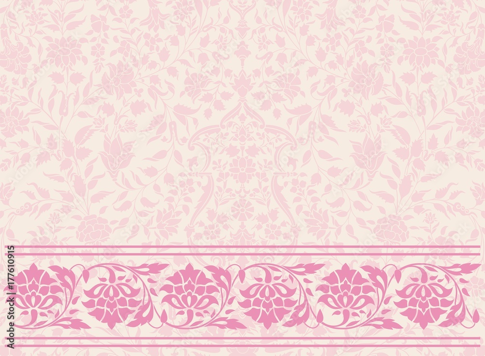 wedding card design, paisley floral pattern , India wedding card design, paisley floral pattern , India