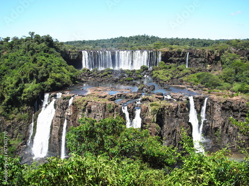 The Iguazu Falls in Foz do Igua  u  Brazil