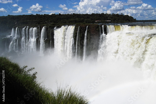 The Iguazu Falls in Foz do Igua  u  Brazil