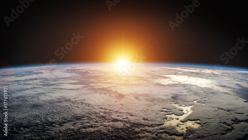 Fototapeta Naklejka Na Ścianę i Meble -  Planet Earth in space 3D rendering elements of this image furnished by NASA