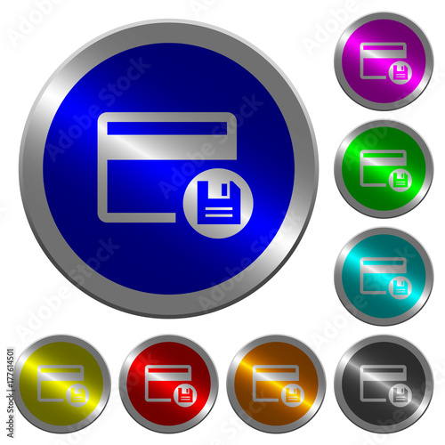 Save credit card luminous coin-like round color buttons