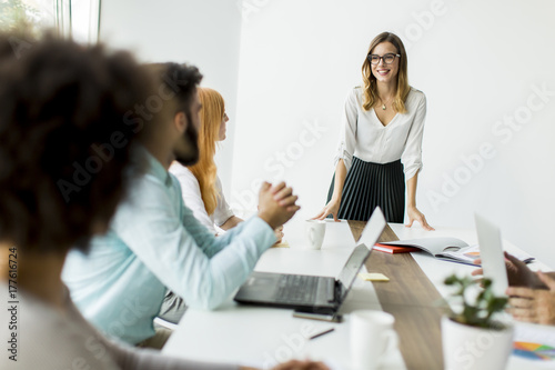 Businesspeople working in team