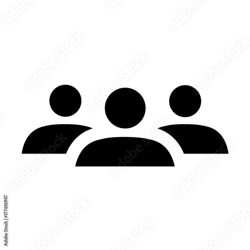 Group icon. Simple representation of group or crowd of people. Vector Illustration