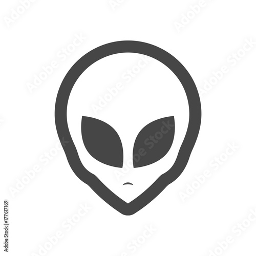Alien head icon, Extraterrestrial alien face