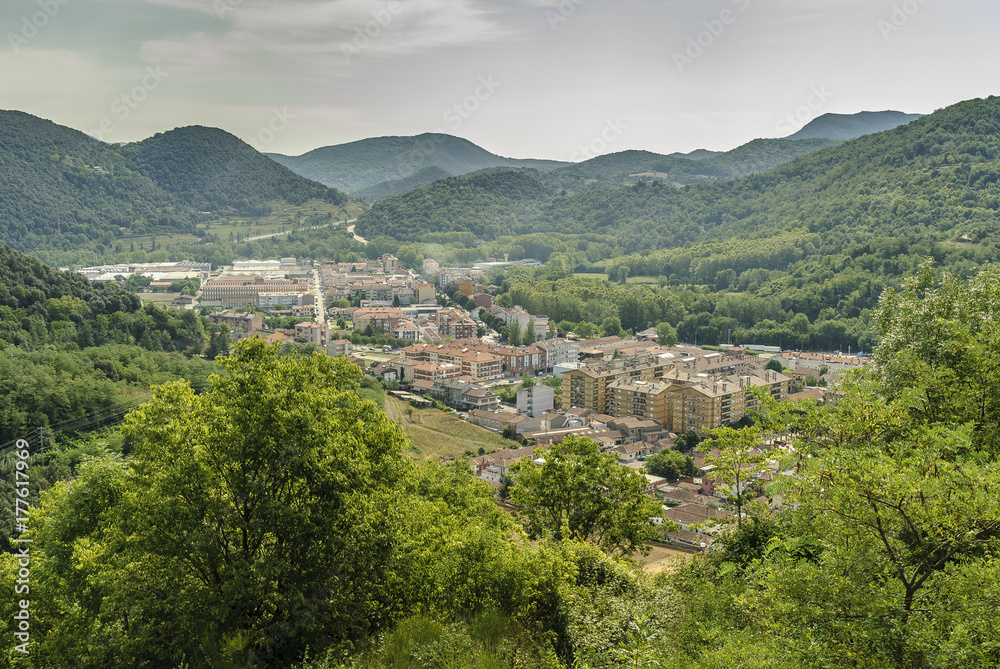 general sight of the town of Olot in Gerona, Spain.