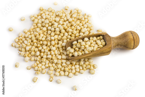 white puffed quinoa seeds - chenopodium quinoa