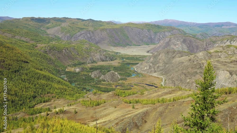 Fall in Mountains.Valley of the Chuya River. Altai. Siberia Fall in Mountains.Valley of the Chuya River. Altai. Siberia