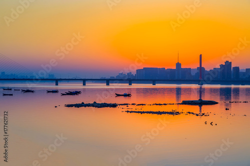 Hangzhou Qiantang River evening beauty photo