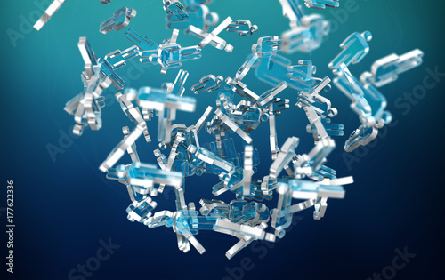 3D rendering group of icon blue people © sdecoret