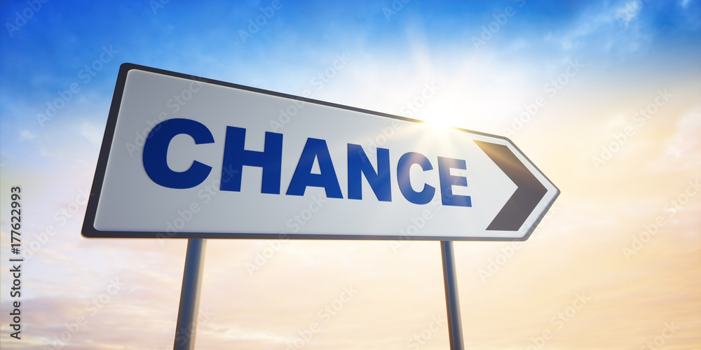 Obraz premium Straßenschild in Gegenlicht - Chance