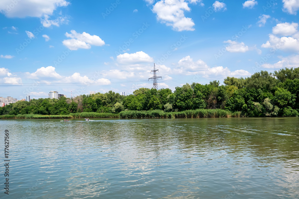 Obraz premium View of city of Rostov-on-Don from the Don River