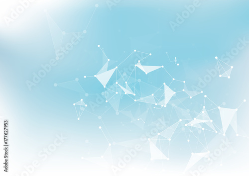 Abstract Polygonal Space Background with Connecting Dots and Lines