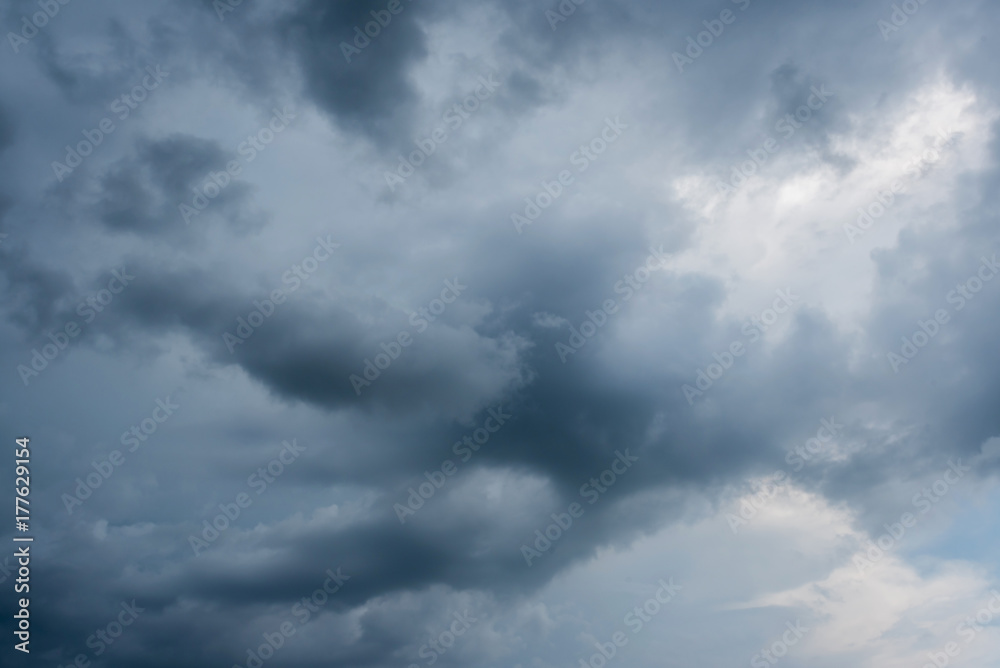 dark storm clouds with background,Dark clouds before a thunder-storm.