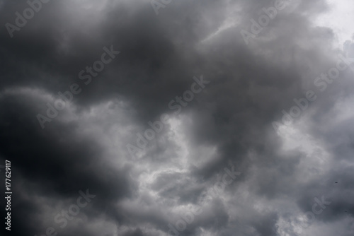 dark storm clouds with background,Dark clouds before a thunder-storm.