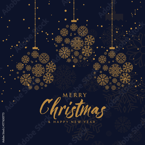 elegant merry christmas background made with snowflakes in premium style