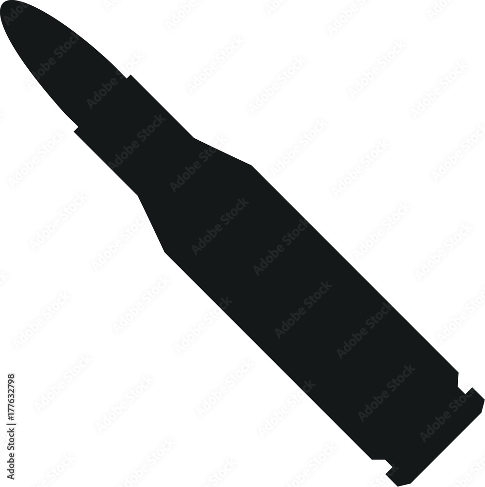A black and white silhouette of a bullet Stock Vector Adobe Stock