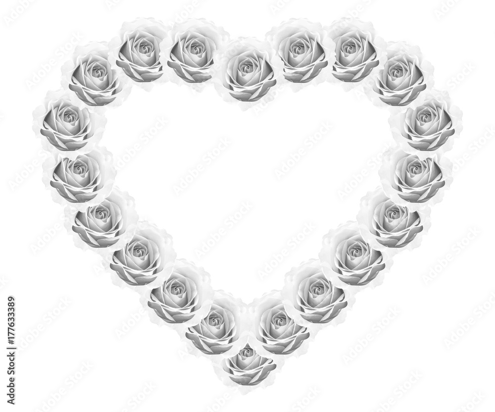 Obraz premium Rose heart isolated on white background.