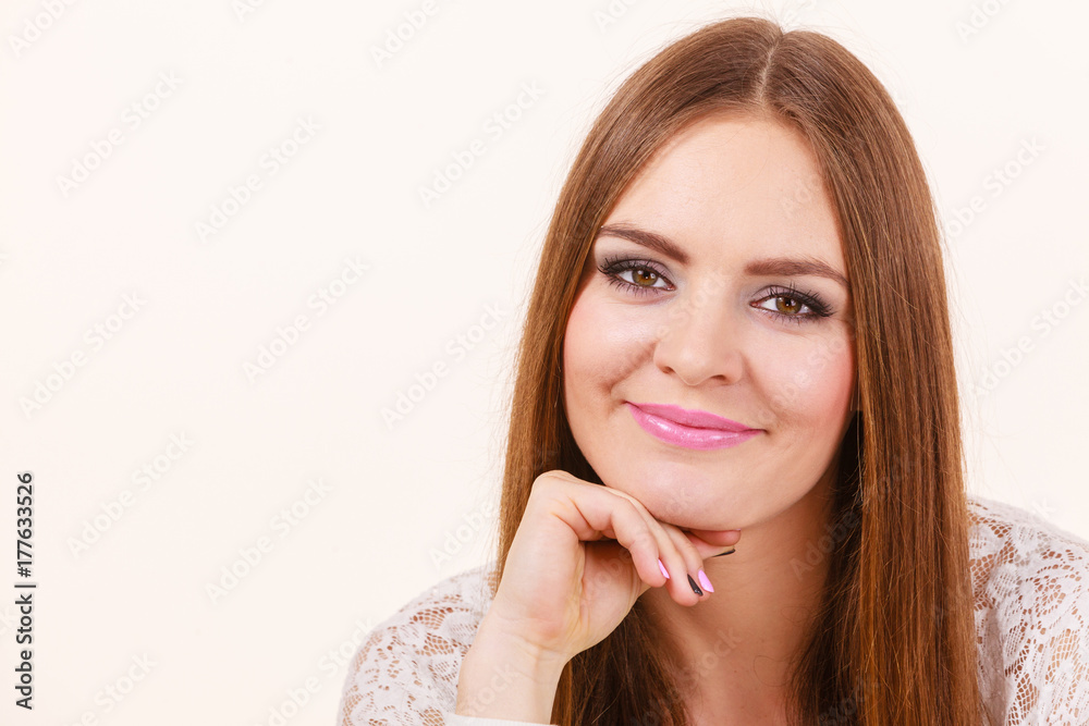 Portrait of happy, positive attractive woman Portrait of happy, positive attractive woman